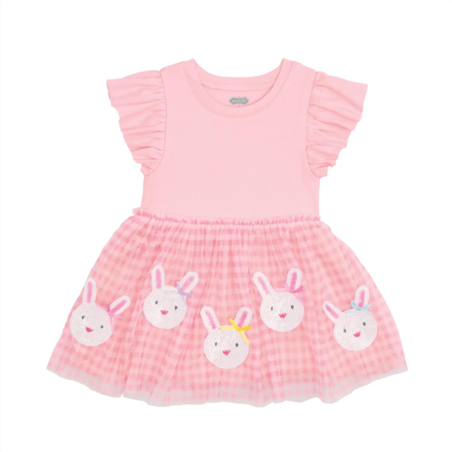 New Mudpie Girl's Easter Sequin Tutu Dress In Pink